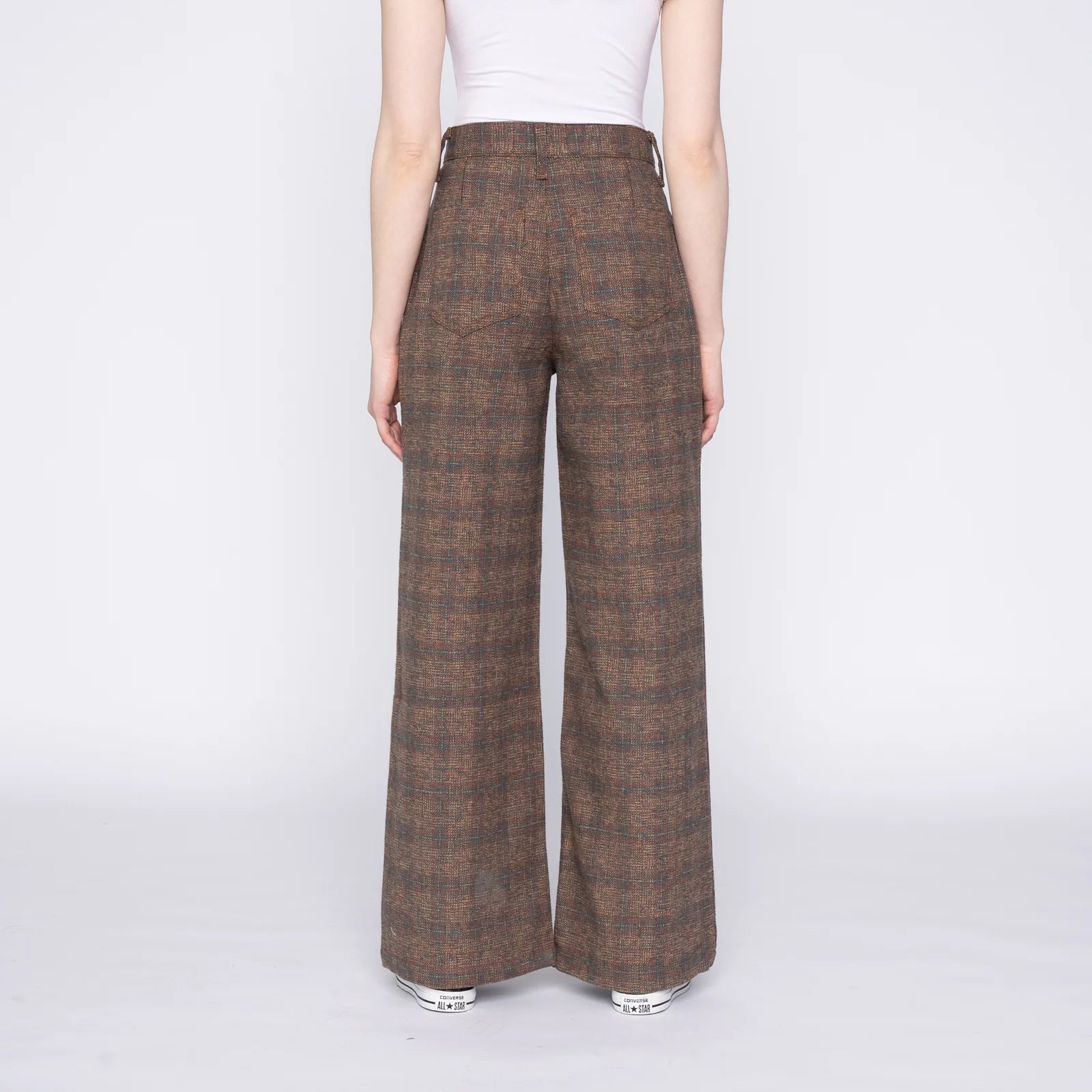 Wide Leg Trouser - Triple Yarn Twist Brushed Tweed - Desert Sunset