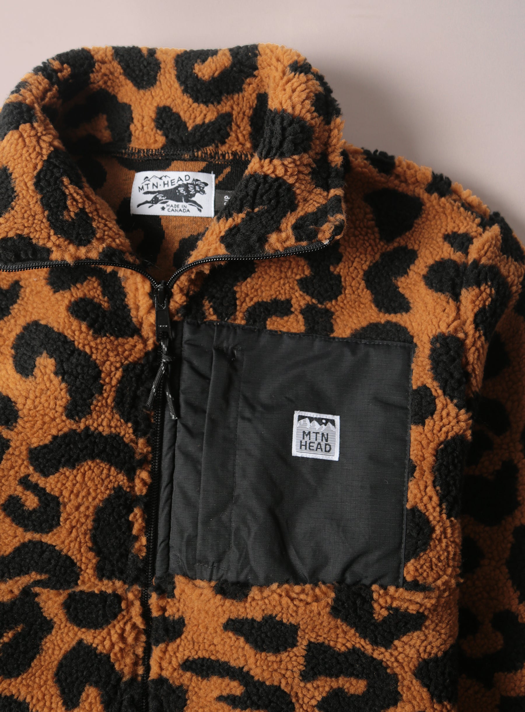 Alpine Full Zip  - Leopard Sherpa