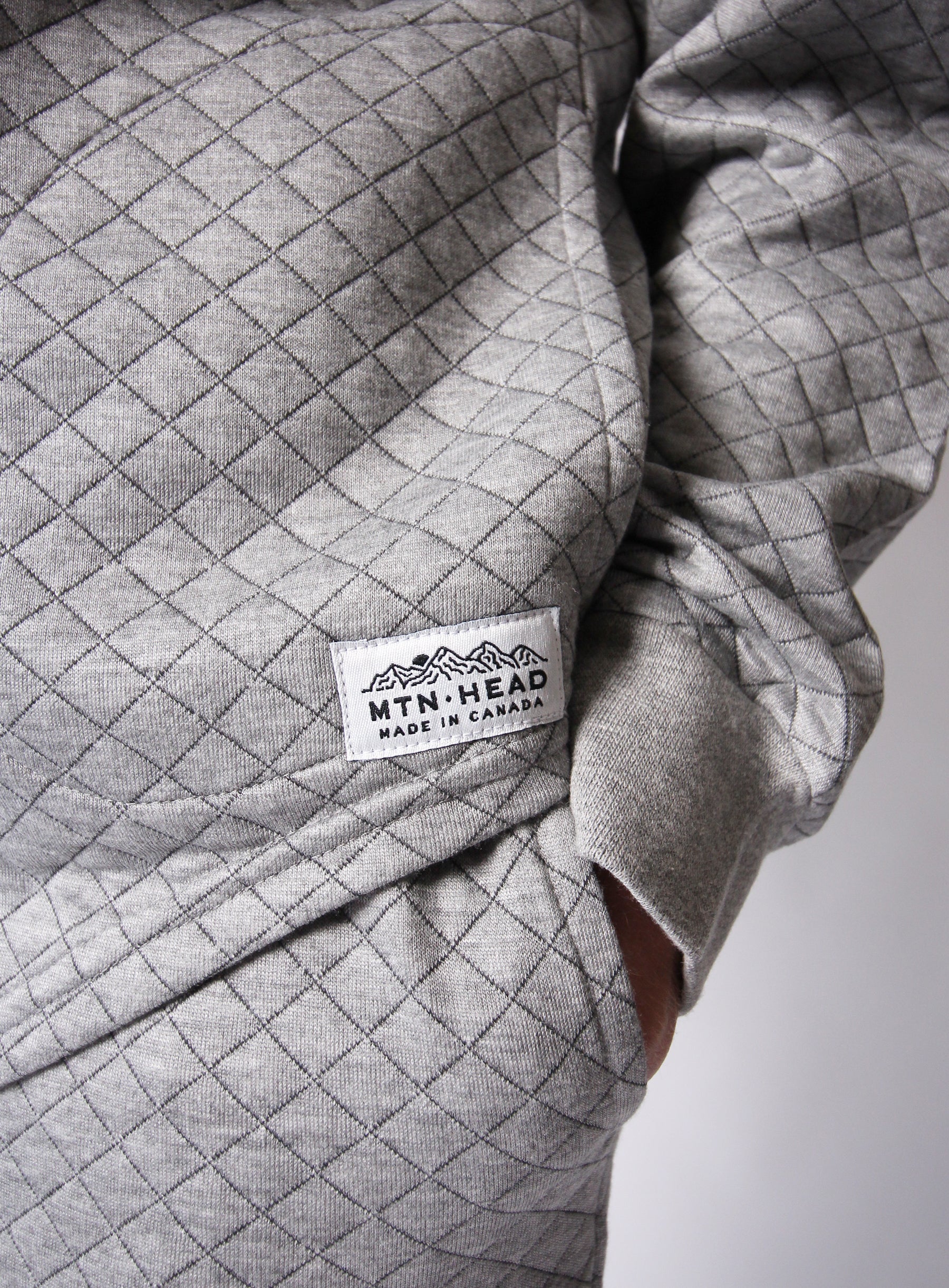 Camping Hoodie - Heather Grey Quilt