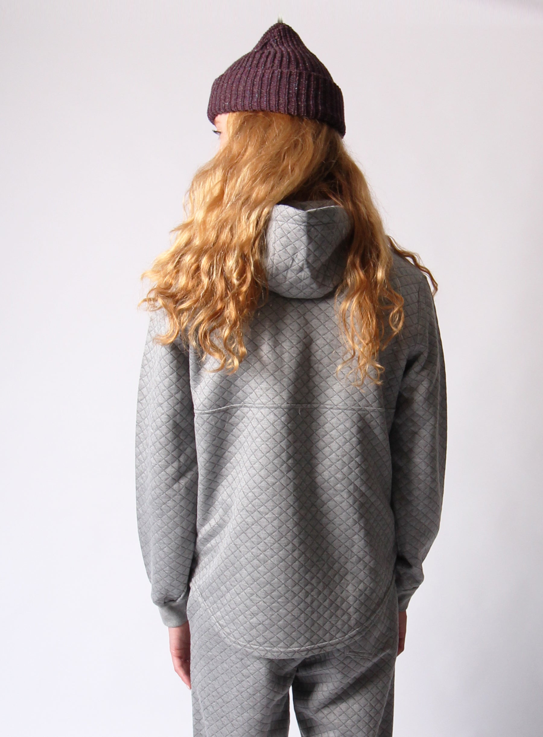 Camping Hoodie - Heather Grey Quilt