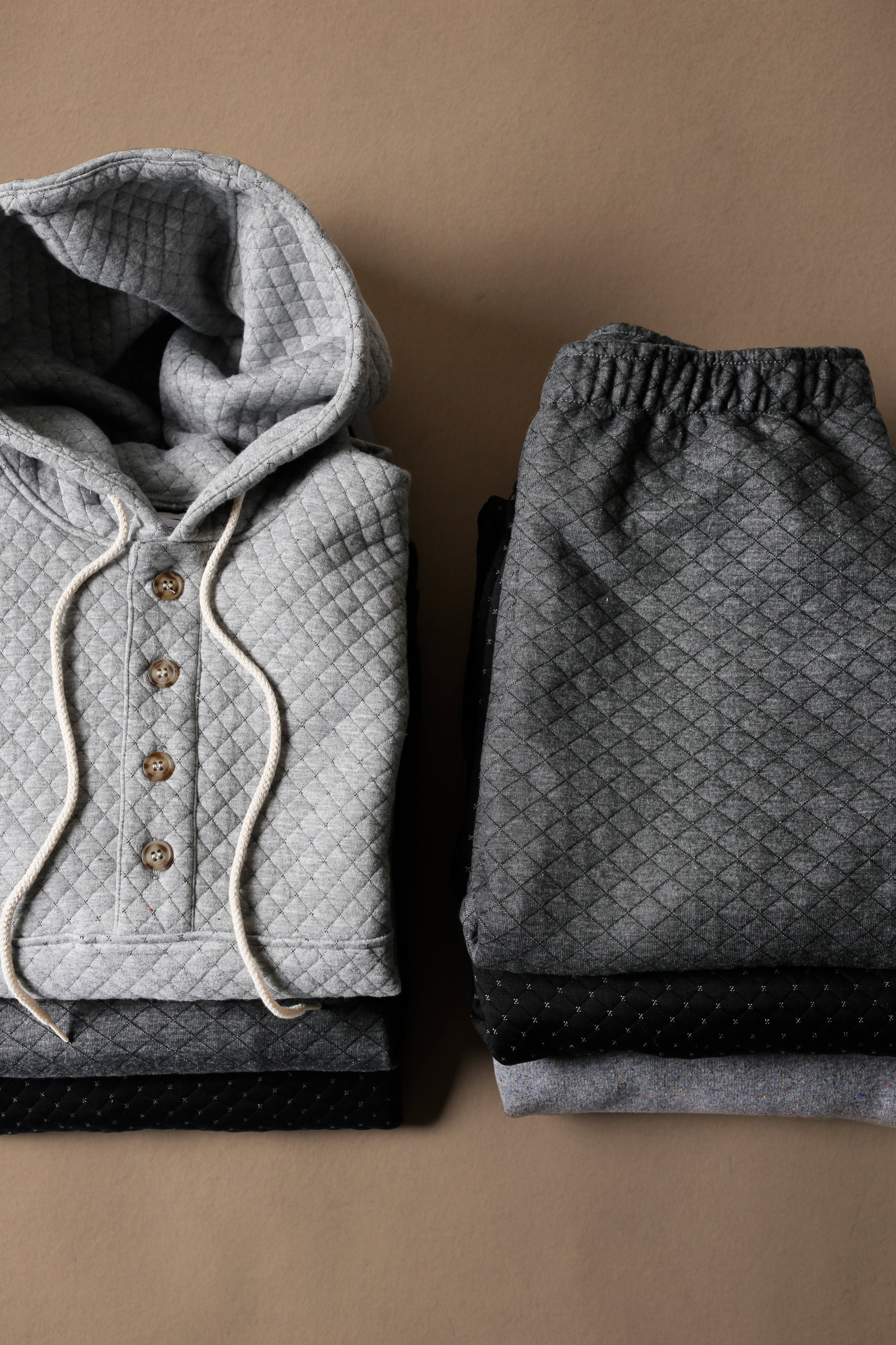 Camping Hoodie - Heather Grey Quilt