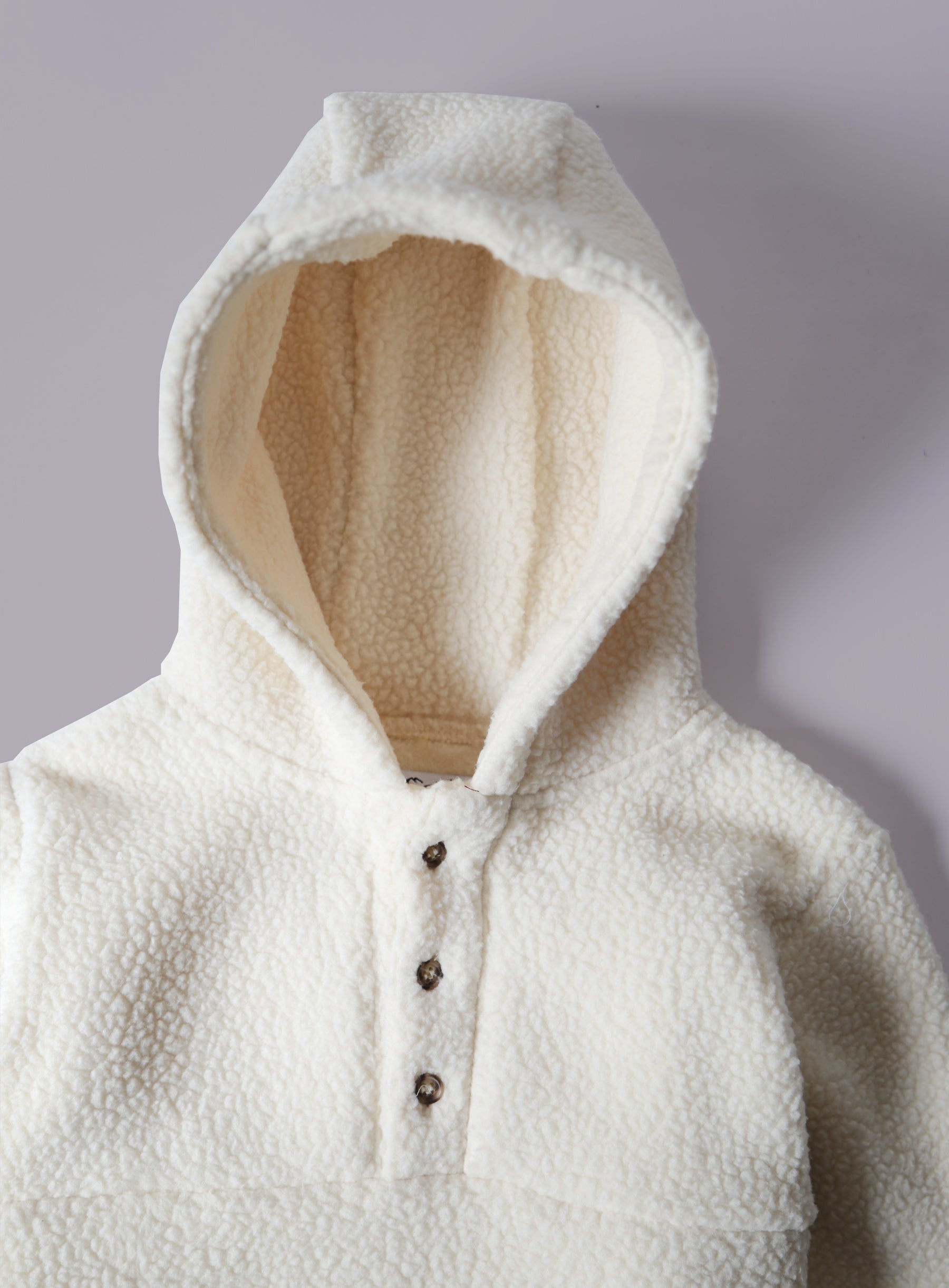 Kids Sherpa Camping Hoodie - Oatmeal