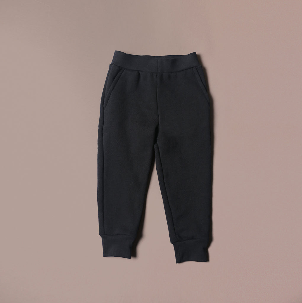 Kids Cabin Sweatpants - Black Organic Cotton